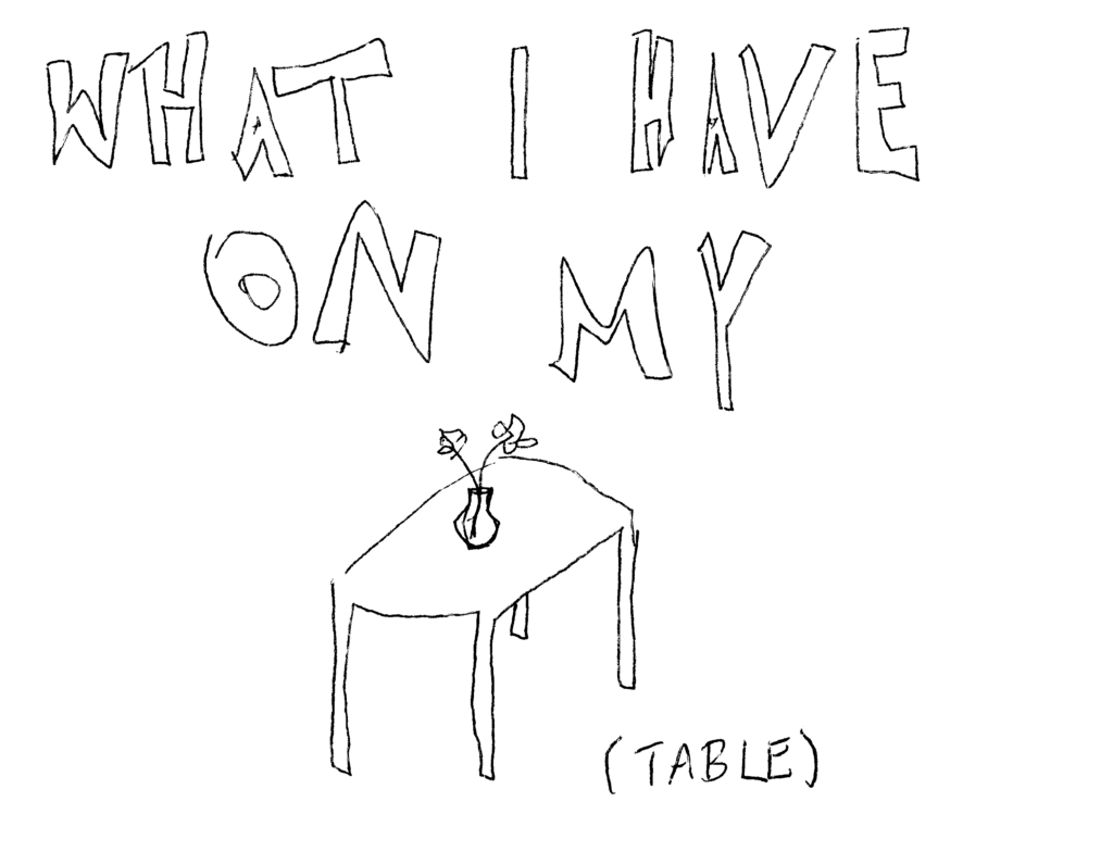 "What I Have On My Table" – Der Arbeitstitel für die Sammlung an Notizen, die während der Gesprächsreihe entstanden sind.